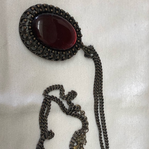 Avon pendant and earring set, faux dark stone - Picture 8 of 12